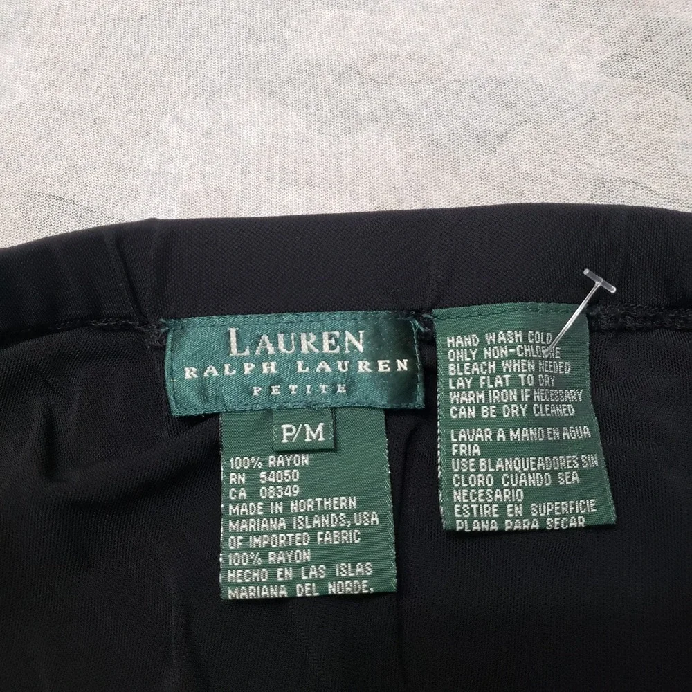 Lauren Ralph Lauren Skirt Womens PM Black Midi Pencil Rayon